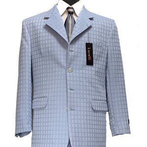 LUCELLI 2 PIECE MEN'S SUIT HIGH QUALITY ITALIAN SUPERIOR POLYESTER 4B WOOL TOUCH